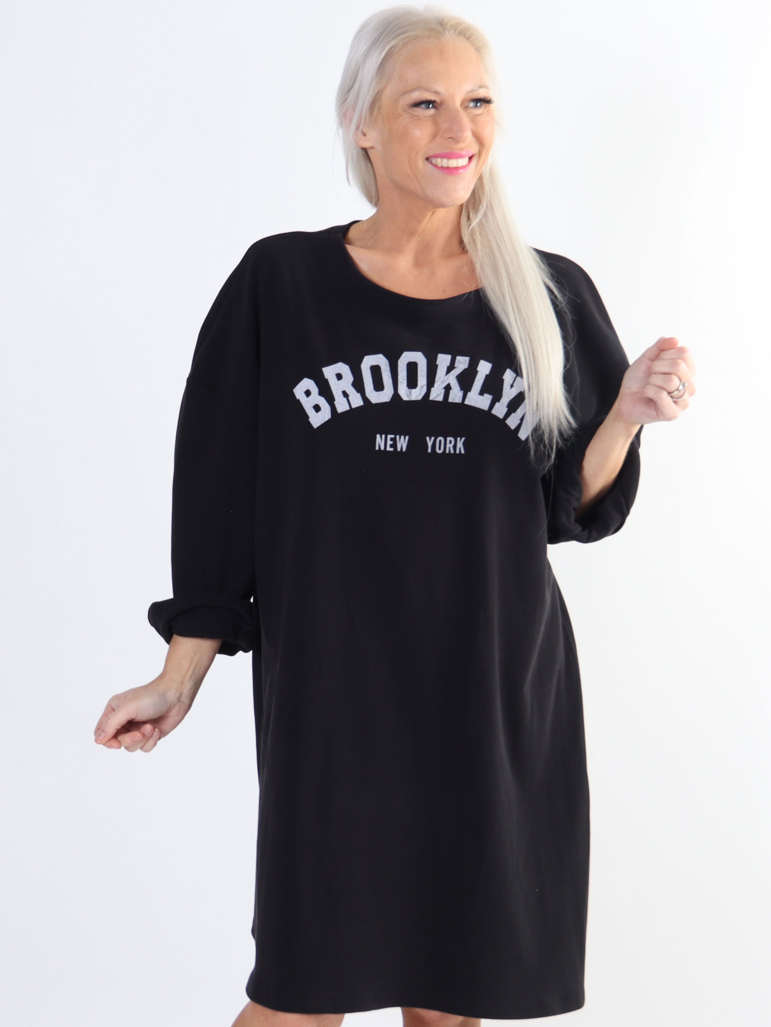 Thalia - Blød plus size sweatshirt med brooklyn stående